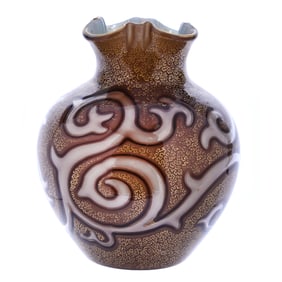 Vase, Octopus Pattern Art Glass By Loetz