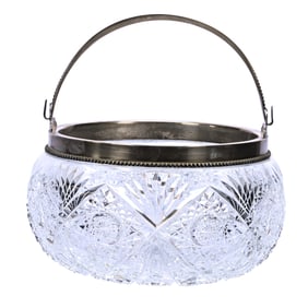 Ice Tub, ABCG, Signed Hawkes Kensington Pattern, Sterling Silver Rim And Handle Marked Wilcox