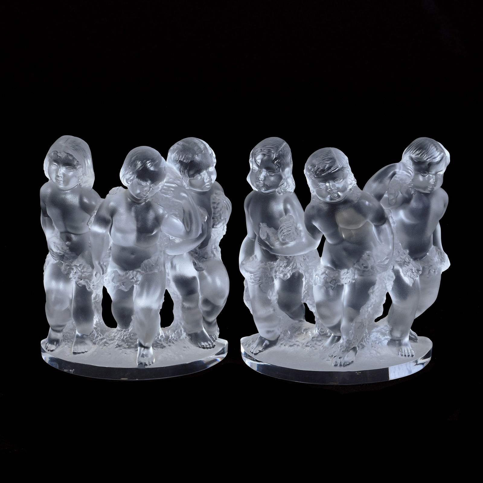 Pair Of Figural Bookends Marked Lalique France, Luxembourg Pattern (1 of 5)