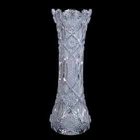 Vase, American Brilliant Cut Glass, Wonderfully Well Cut