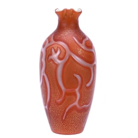 Vase, Unmarked Loetz Octopus Pattern Art Glass