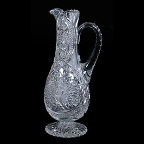 Pedestal Pitcher, ABCG, Well Cut Hobstar, Vesica, Strawberry Diamond, Nailhead Diamond, Star And Fan