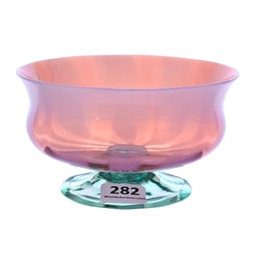 Pedestal Sherbet Signed L.C.T. Favrile (Tiffany) Art Glass