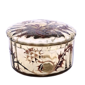 Covered Box Signed Emile Galle French Art Glass
