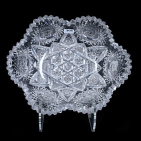Oval Bowl, ABCG, Six-Point Star Center, Hobstar Cluster And Nailhead Diamonds