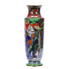 Vase #3149 Marked Wedgwood Fairyland Lustre, No "Z" Number Visible, Tree Serpent Pattern