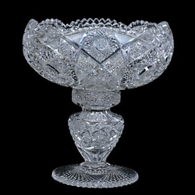 Punch Bowl, Two Part, American Brilliant Cut Glass