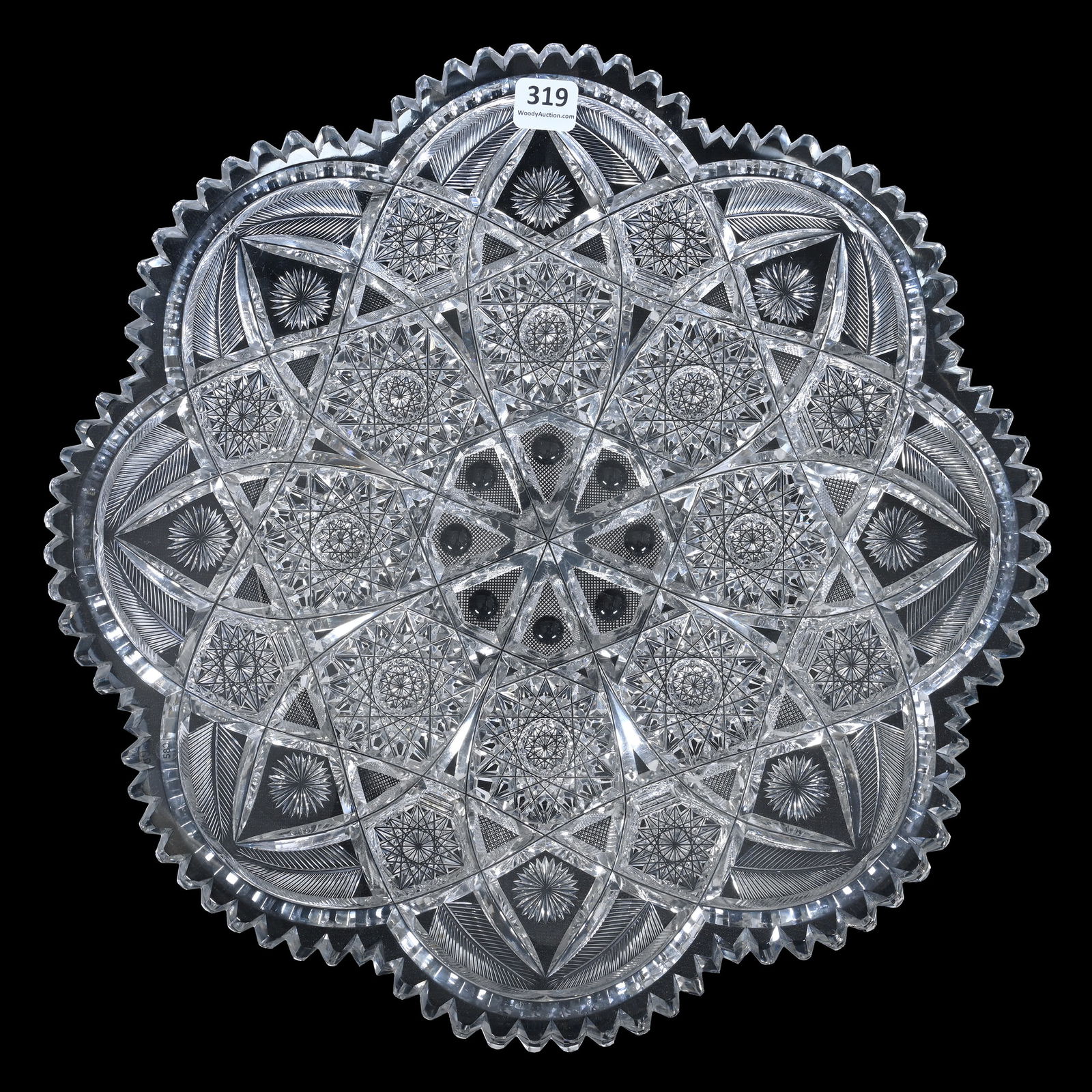 Round Tray, ABCG, Cut With Eight Sections Of Hobstar, Vesica, Bullseye, Strawberry Diamond And Fern (1 of 9)