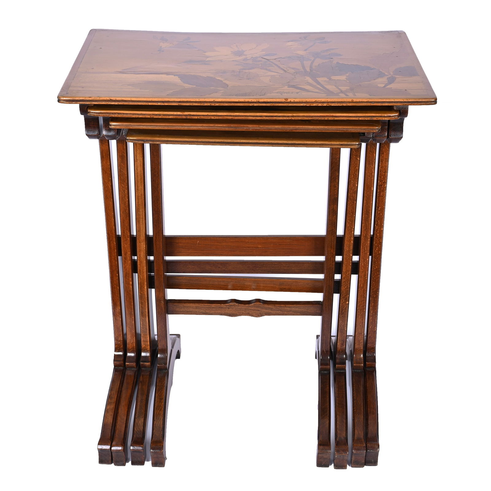 (4) Nesting Tables, Signed Galle Marquetry Inlay Furniture (1 of 10)