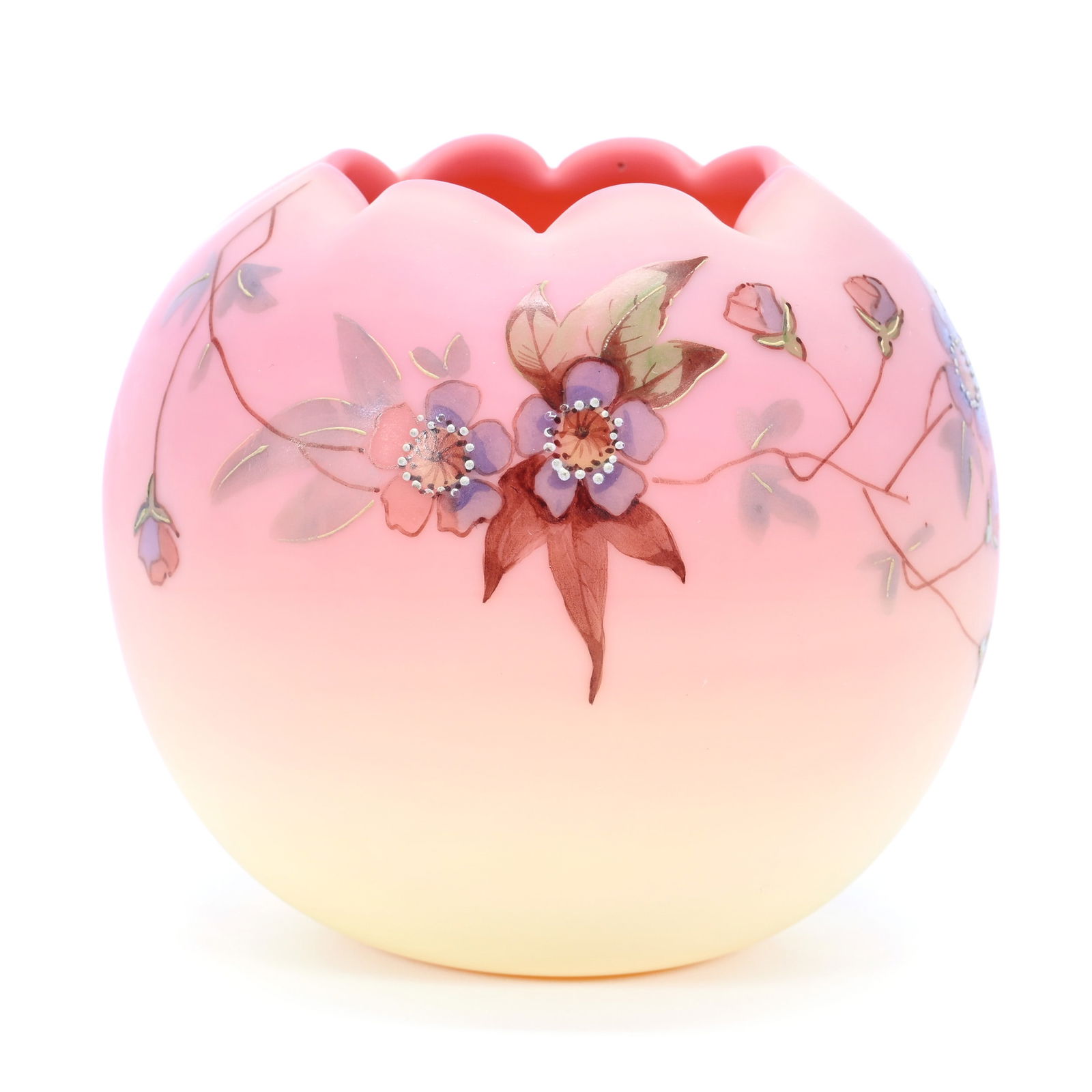 Rose Bowl, Signed Webb Queens Burmese, Hawthorn Pattern (1 of 4)