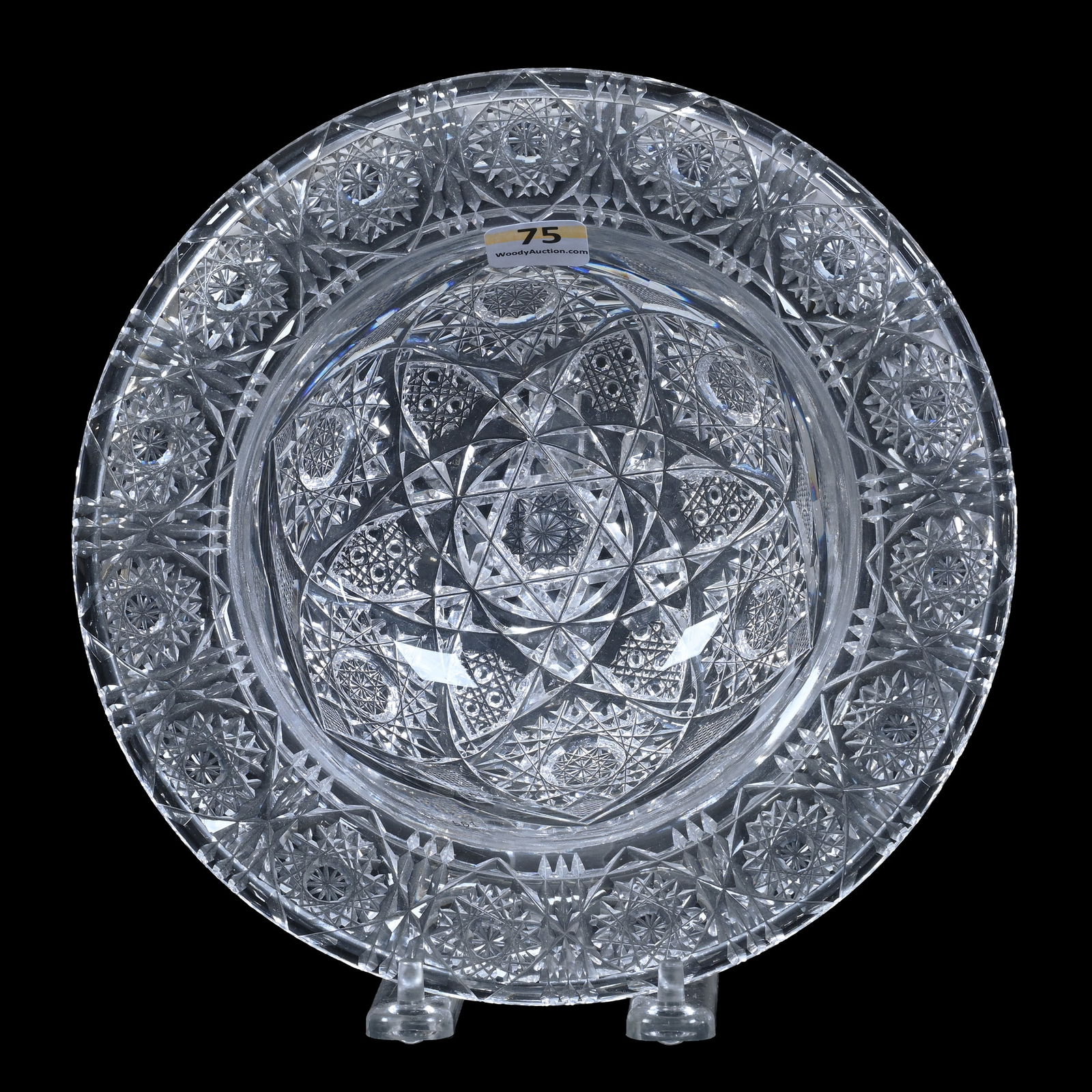 Bishop's Hat Shaped Bowl, ABCG, Hobstar, Vesica, Cane, And Prism Motif, Pattern Cut Border (1 of 3)