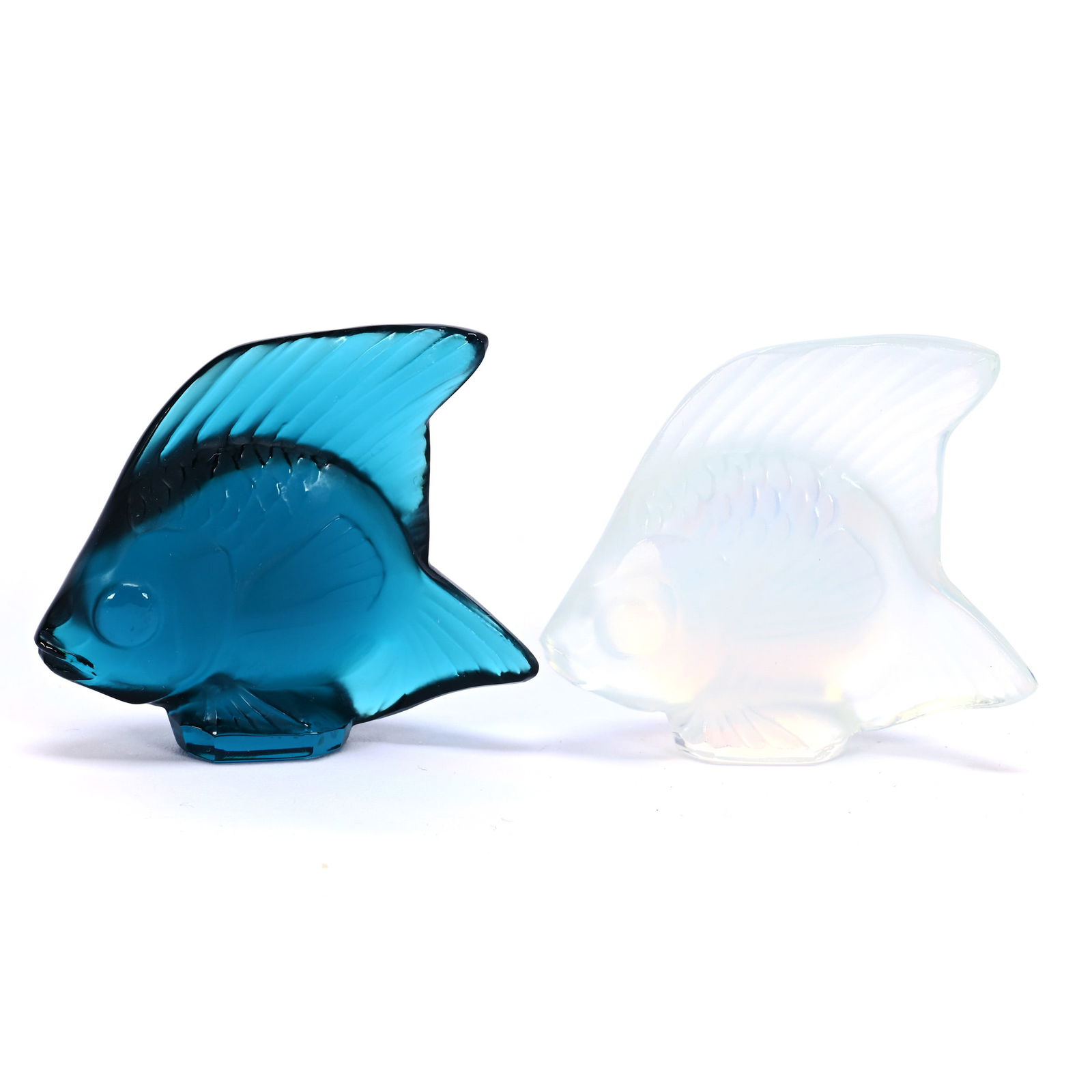Two Fish Sculptures, Signed Lalique France, (1 of 3)