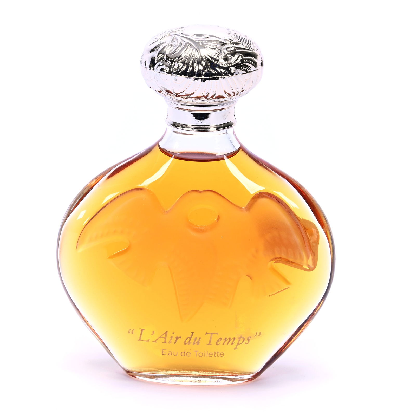 Perfume Bottle, Marked Lalique, Embossed Love Birds, Complete Contents Of L'Air Du Temps (1 of 3)