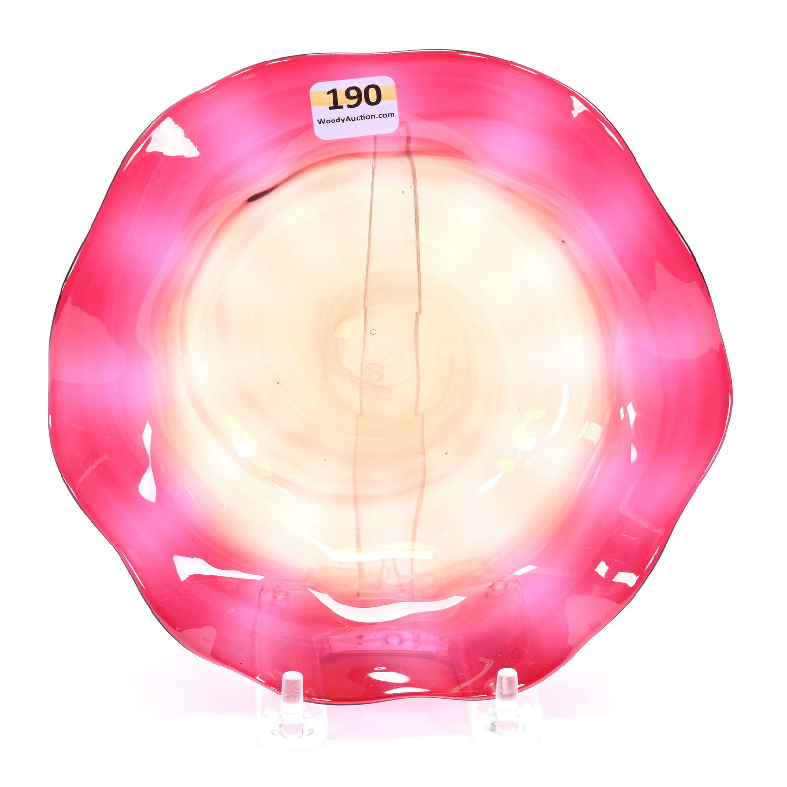 Ruffled Bowl, Signed Libbey Amberina, Art Glass (1 of 3)