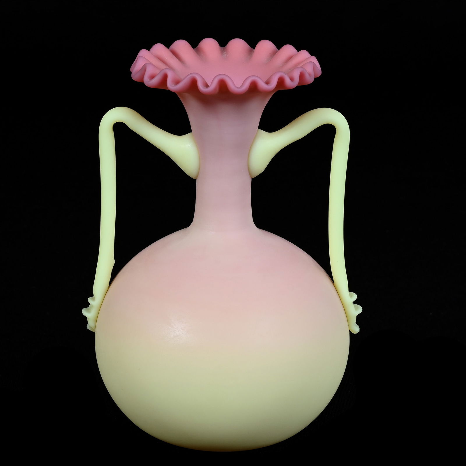 Two Handled Vase, Marked Webb Queens Burmese (1 of 6)