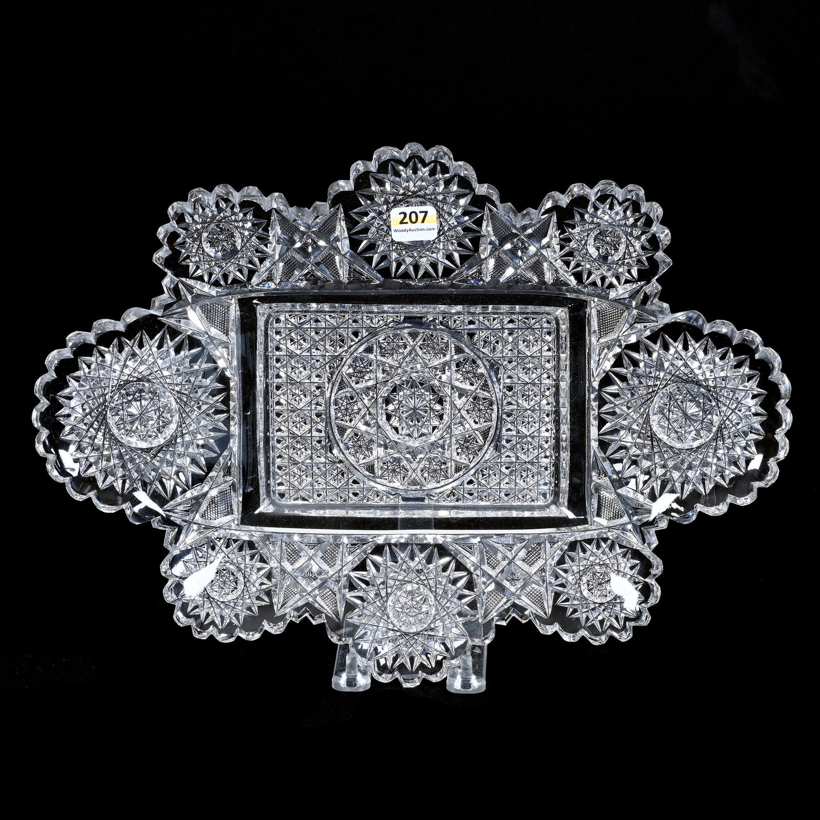 Blown Mold Ice Cream Tray, American Brilliant Cut Glass, Arcadia Pattern By Sterling Glass Co. (1 of 3)