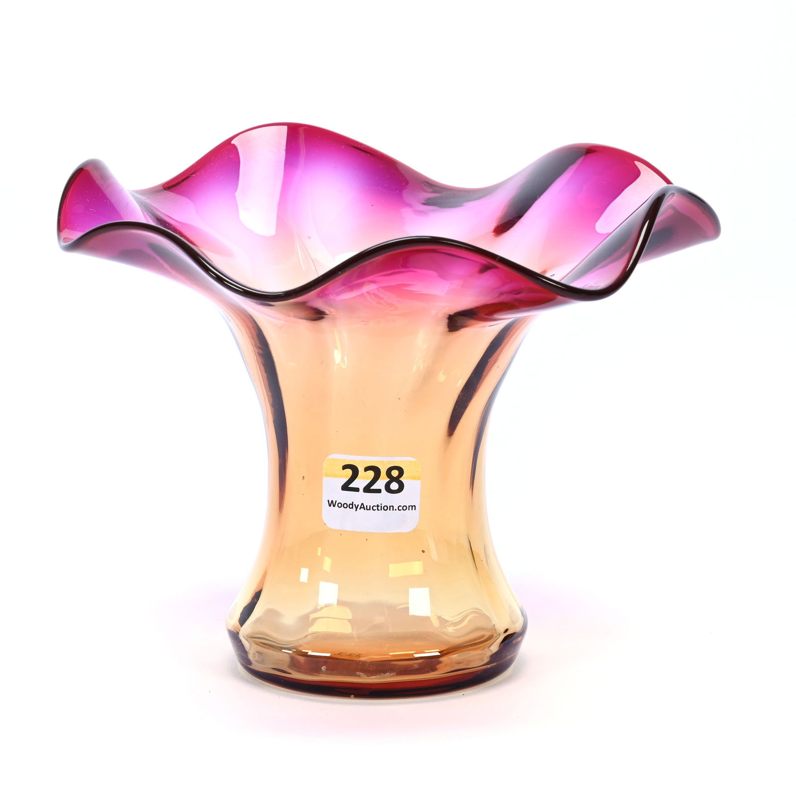 Sweet Pea Vase, Signed Libbey Amberina Art Glass (1 of 3)