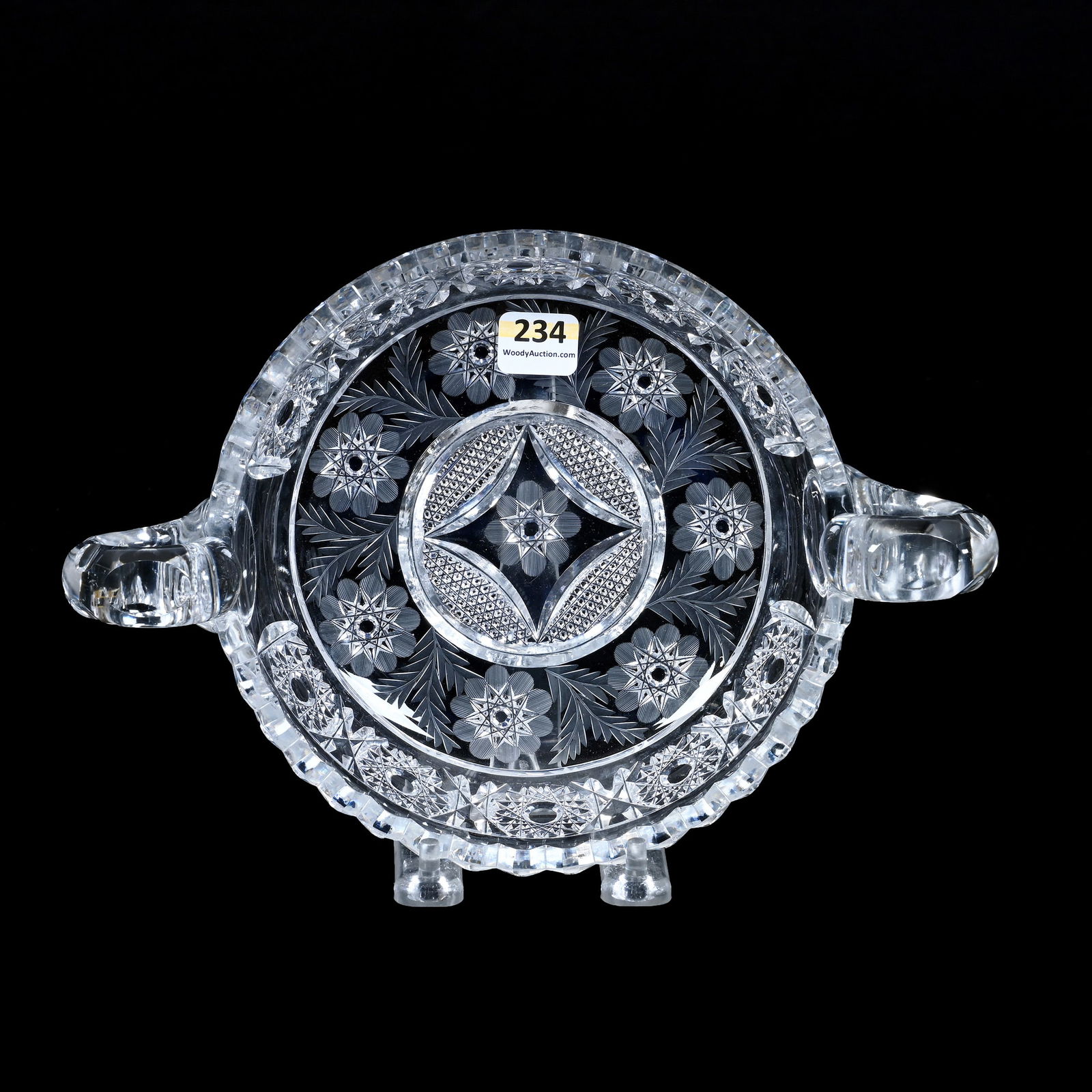 Two Handled Bowl, American Brilliant Cut Glass, Pershing Pattern By Fry (1 of 2)