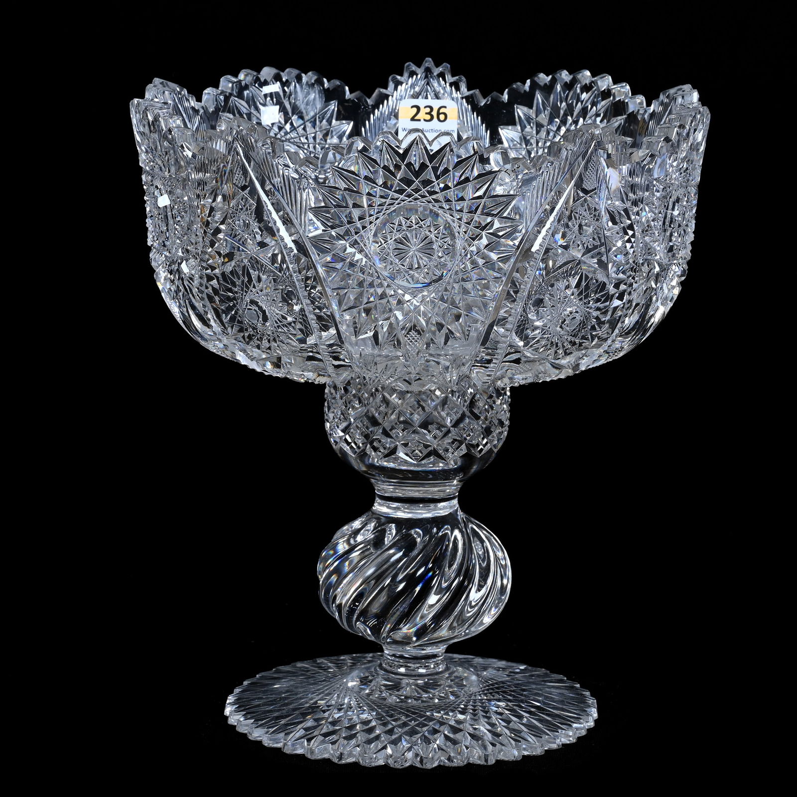 Two Part Fruit Bowl, ABCG, Hobstar, Vesica, Strawberry Diamond, Prism, Feather, And Fan Motif (1 of 3)