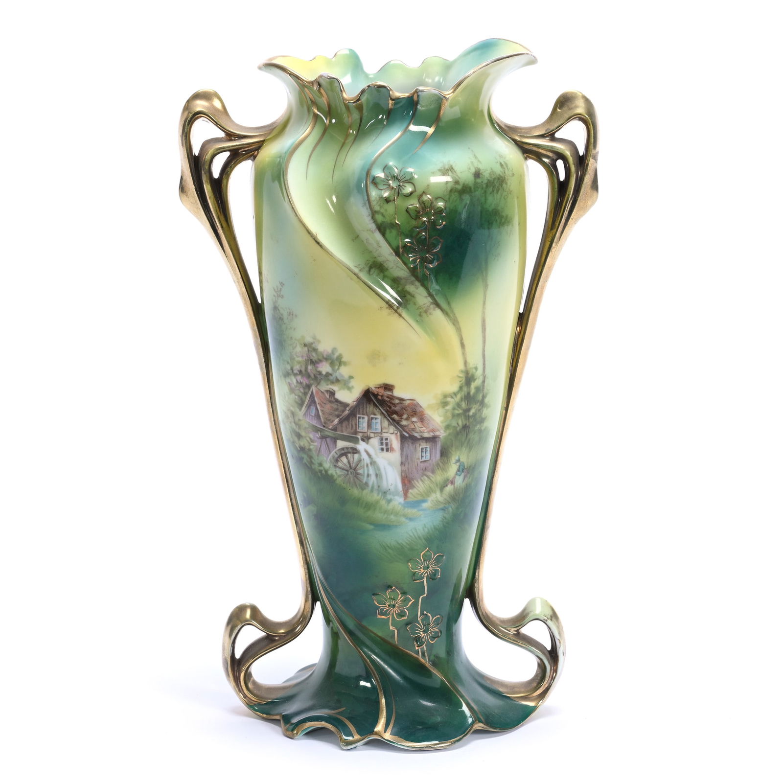 Vase, Two Handles, Marked Royal Frankfort (Royal Vienna) (1 of 3)