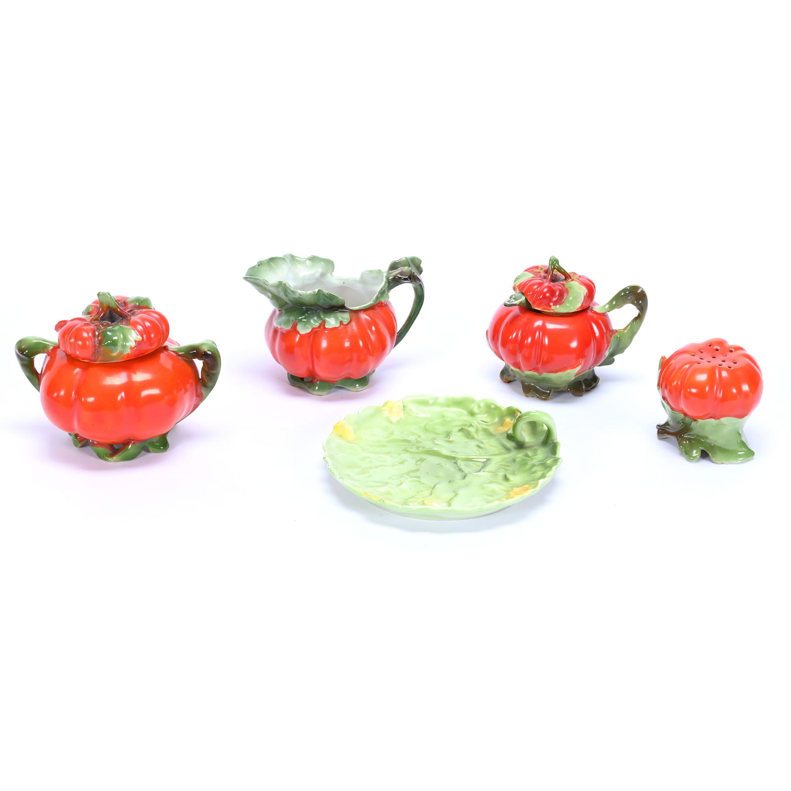 (5) Royal Bayreuth Blue Mark Items, Figural Red Tomato (1 of 3)