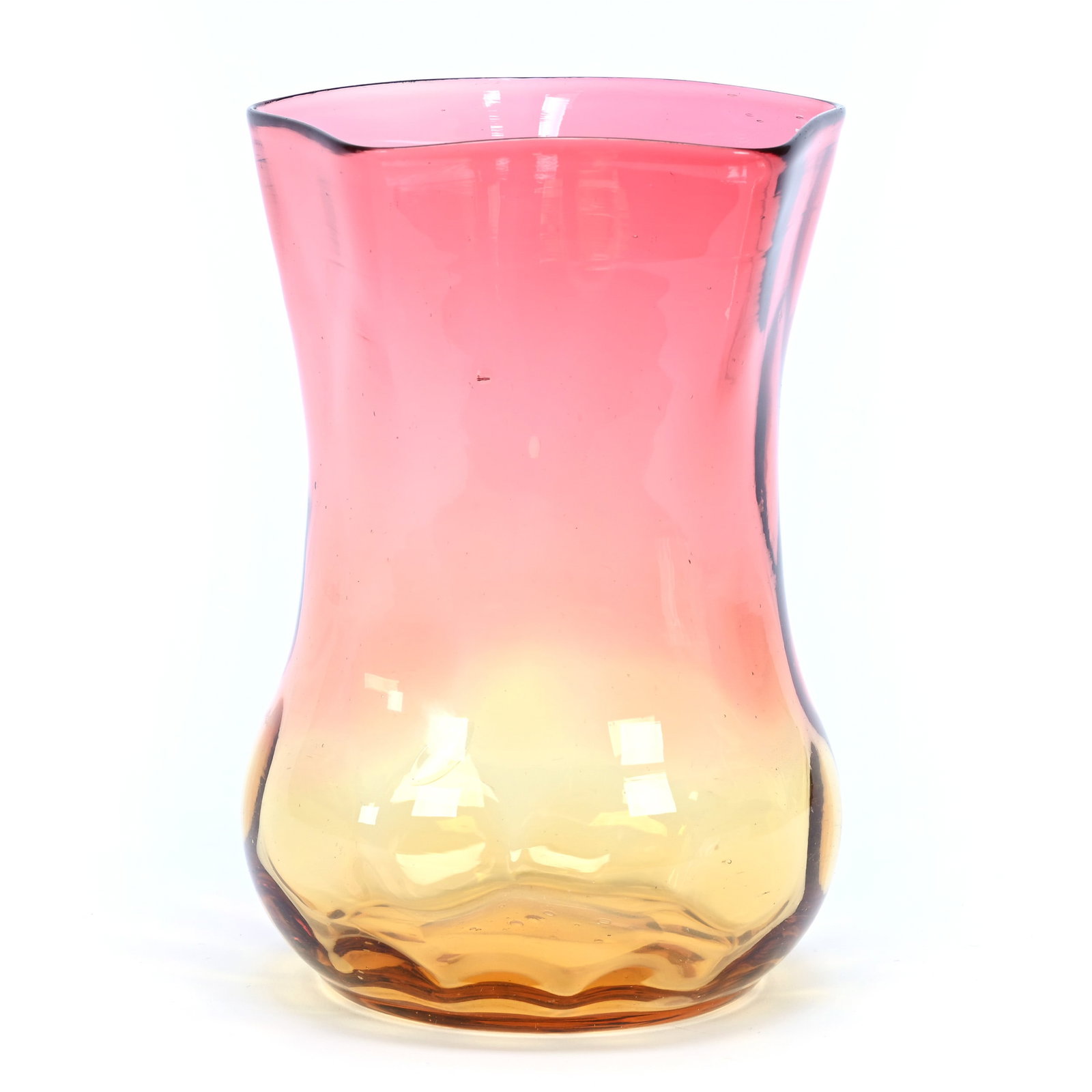 Spooner, Amberina Art Glass, Coinspot, Five-Sided Rim: Spooner, Amberina Art Glass, Coinspot, Five-Sided Rim, 4.5" x 3", Illinois Private Collection.