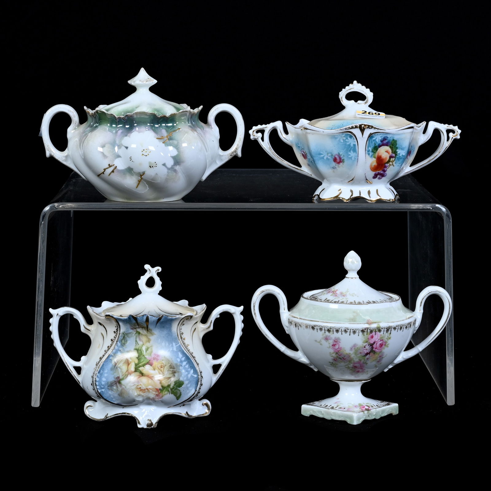 (4) Assorted Sugar Bowls Marked R.S. Prussia (1 of 3)