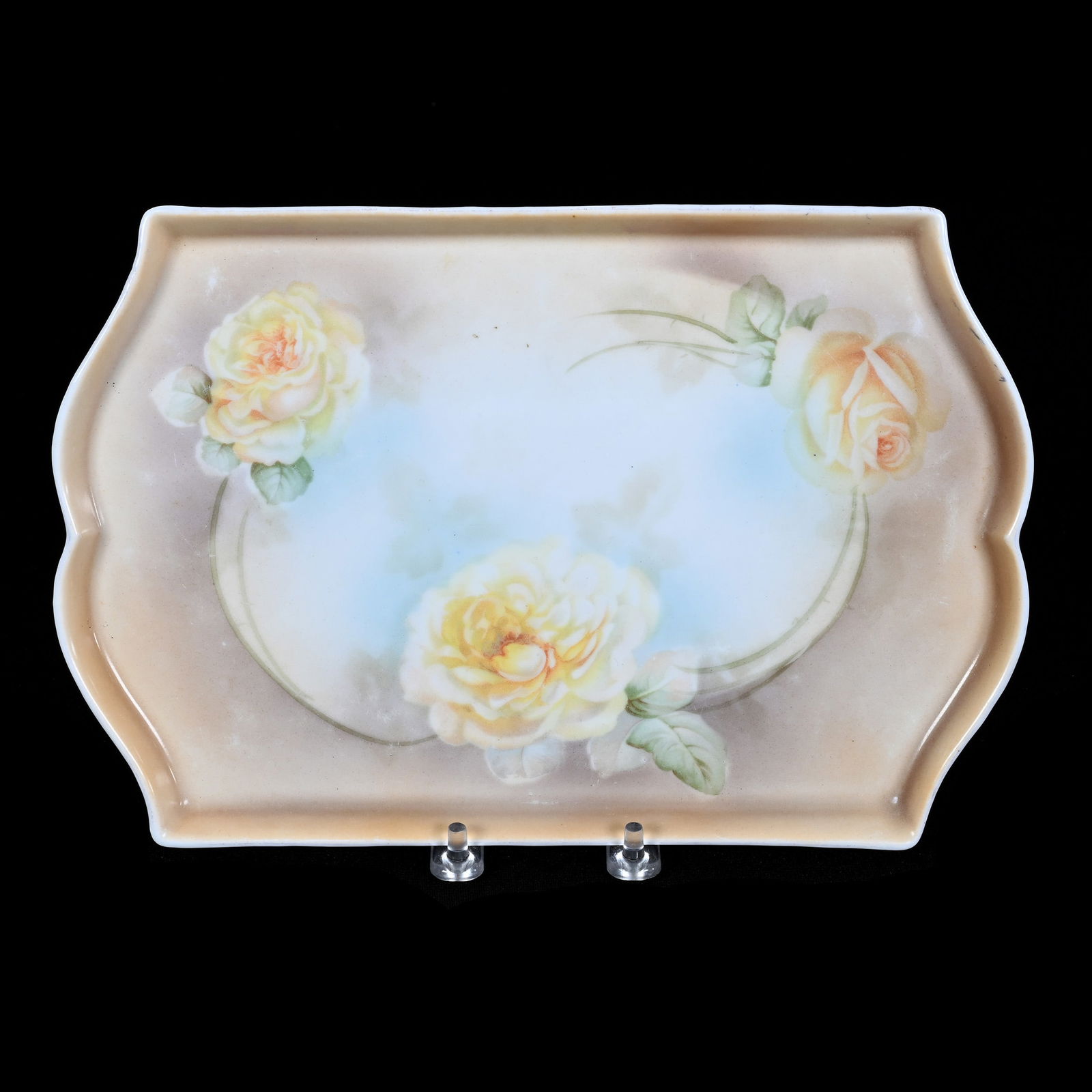 Dresser Tray Marked Prov Saxe, Cream & Blue Tones (1 of 2)