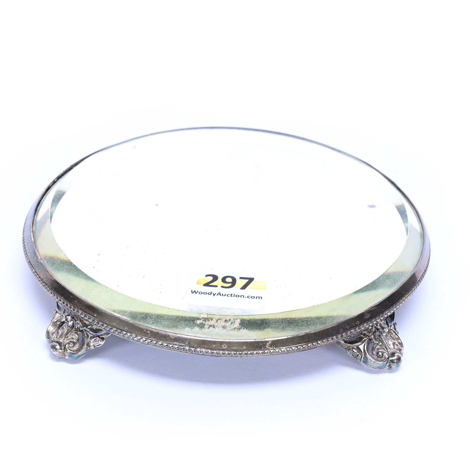 Beveled Mirror Plateau, Silverplate Frame (1 of 2)