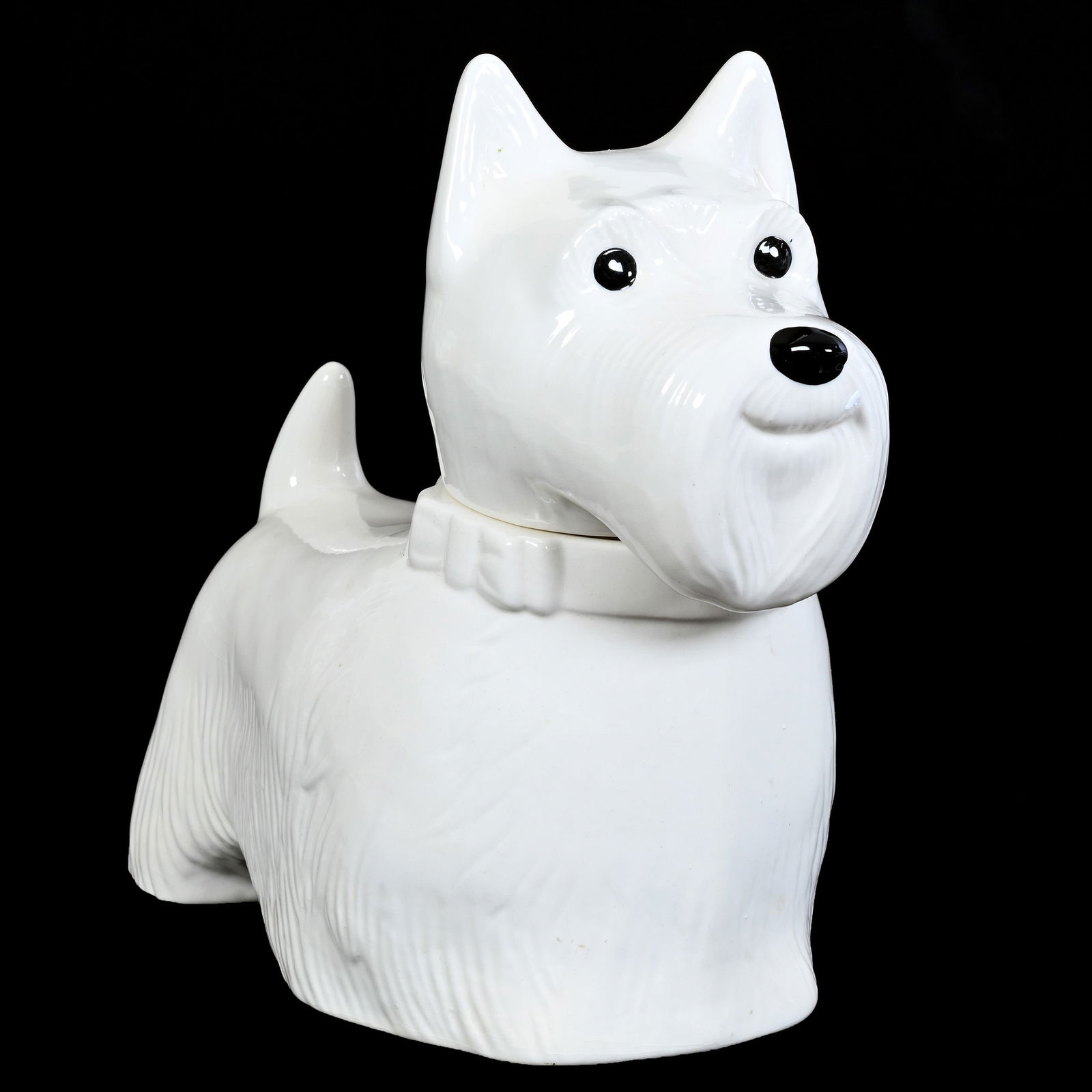 Figural Cookie Jar Marked Metlox California, White Scotty Dog (1 of 4)