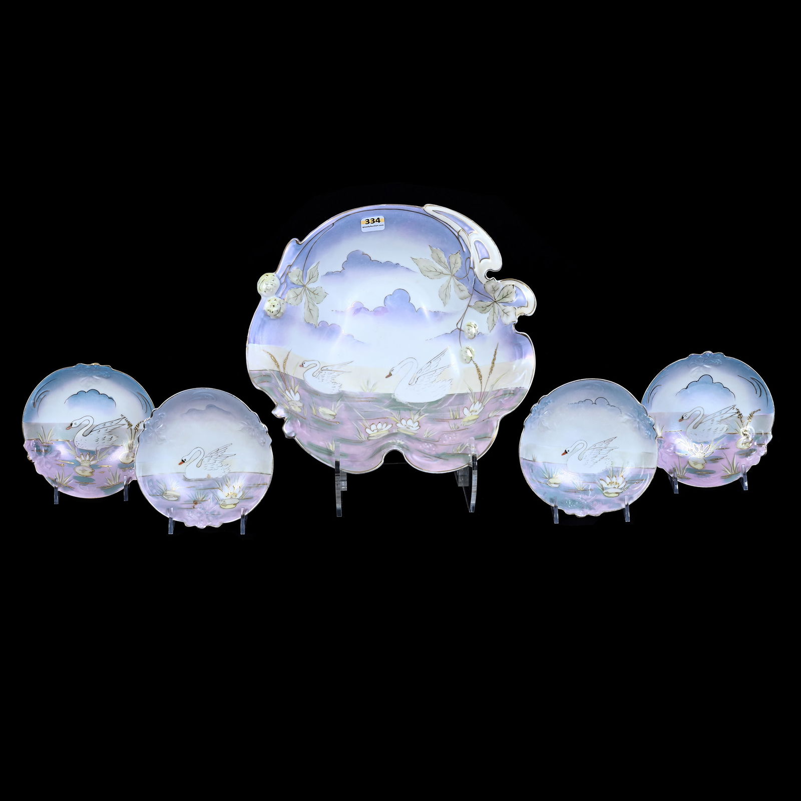 Berry Set, Unmarked R.S. Prussia, Sycamore Mold (1 of 2)