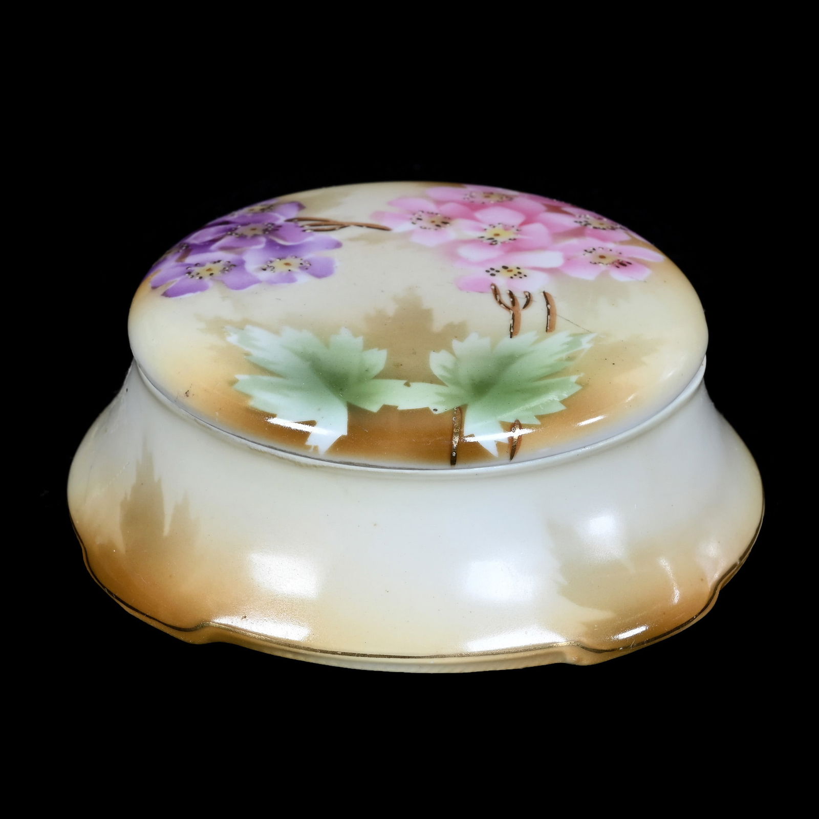 Powder Box Marked R. S. Germany, Brown Tones (1 of 3)