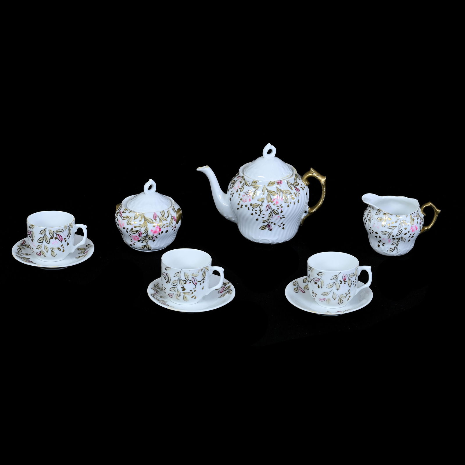 Child's Tea Set, Six Piece, White, Unmarked Prussia Style (1 of 5)