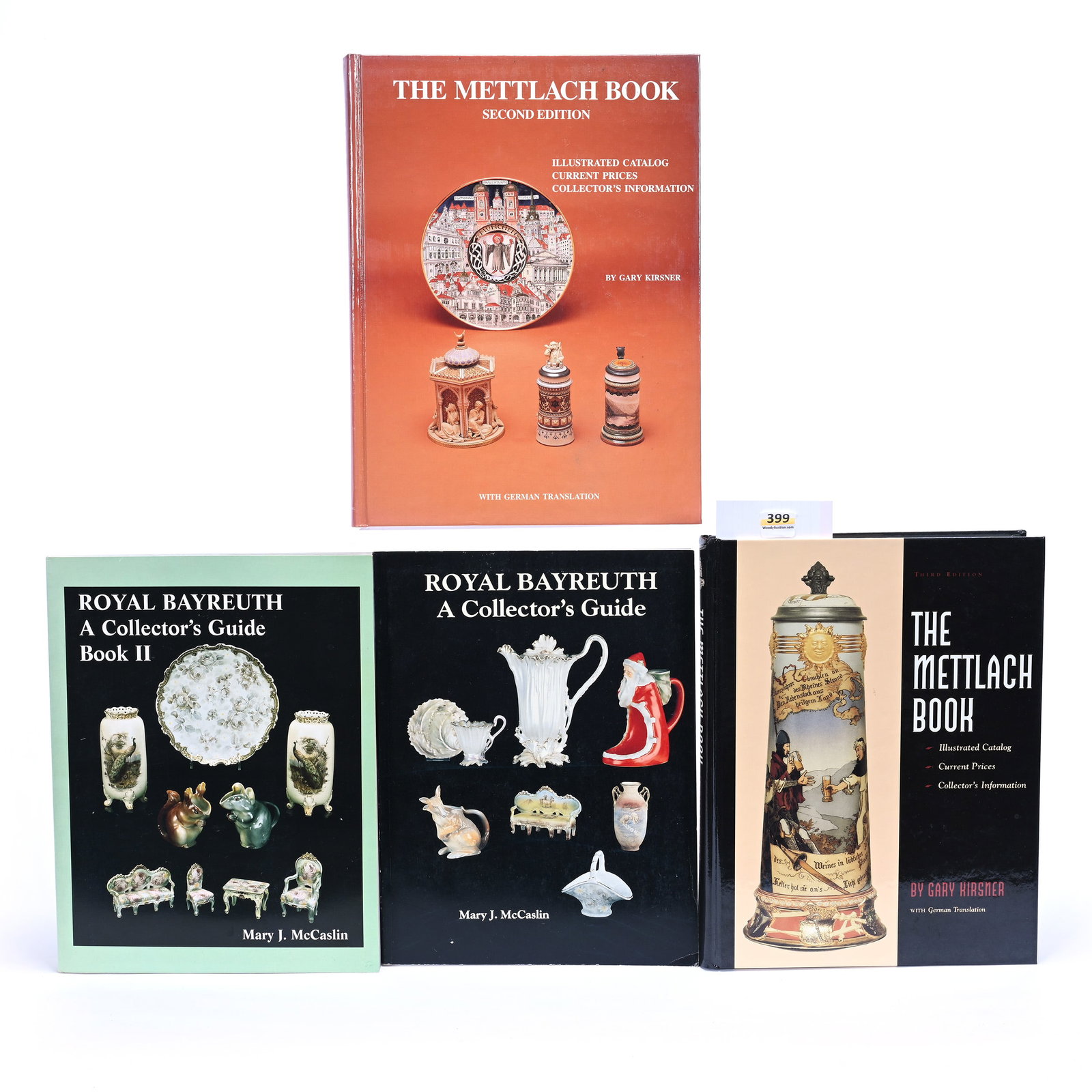 (4) Books: (4) Books, (1) The Mettlach Book By Gary Kirsner, 1994, (1) The Mettlach Book Second Edition By Gary Kirsner, 1987, (1) Royal Bayreuth - A Collector's Guide By Mary J. McCaslin, 1994, (1) Royal Bayreu