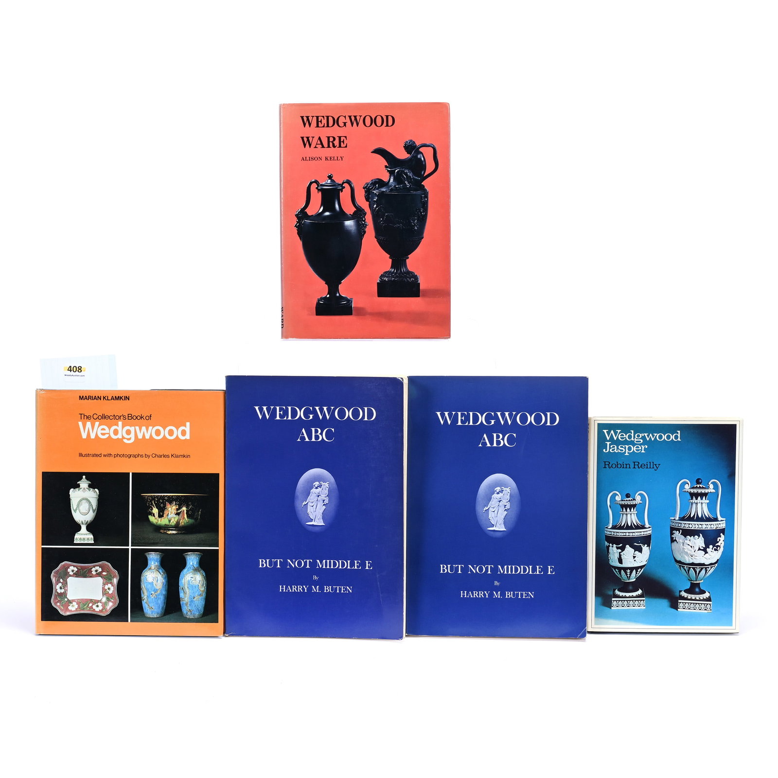 (5) Books: (5) Books, (1) Wedgwood Jasper By Robin Reilly, 1972, (1) Wedgwood Ware By Alison Kelly, 1970, (1) The Collector's Book Of Wedgwood By Marian Klamkin, 1971, (2) Wedgwood But Not Middle E By Harry M. B