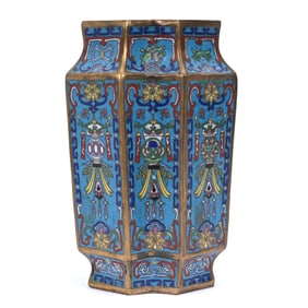 Double Diamond Cloisonne Vase