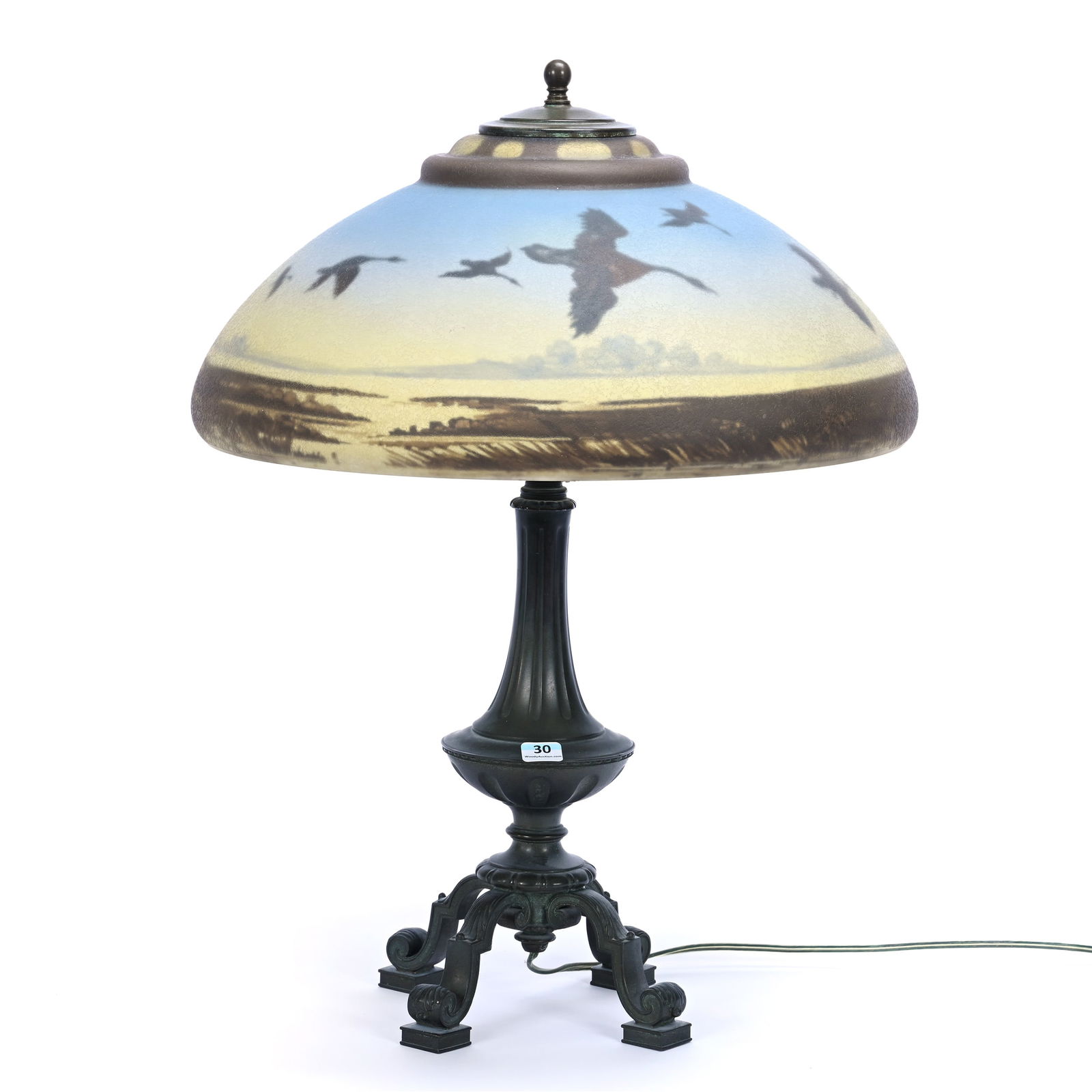 Table Lamp With Signed Pairpoint Reverse Painted Shade (1 of 6)