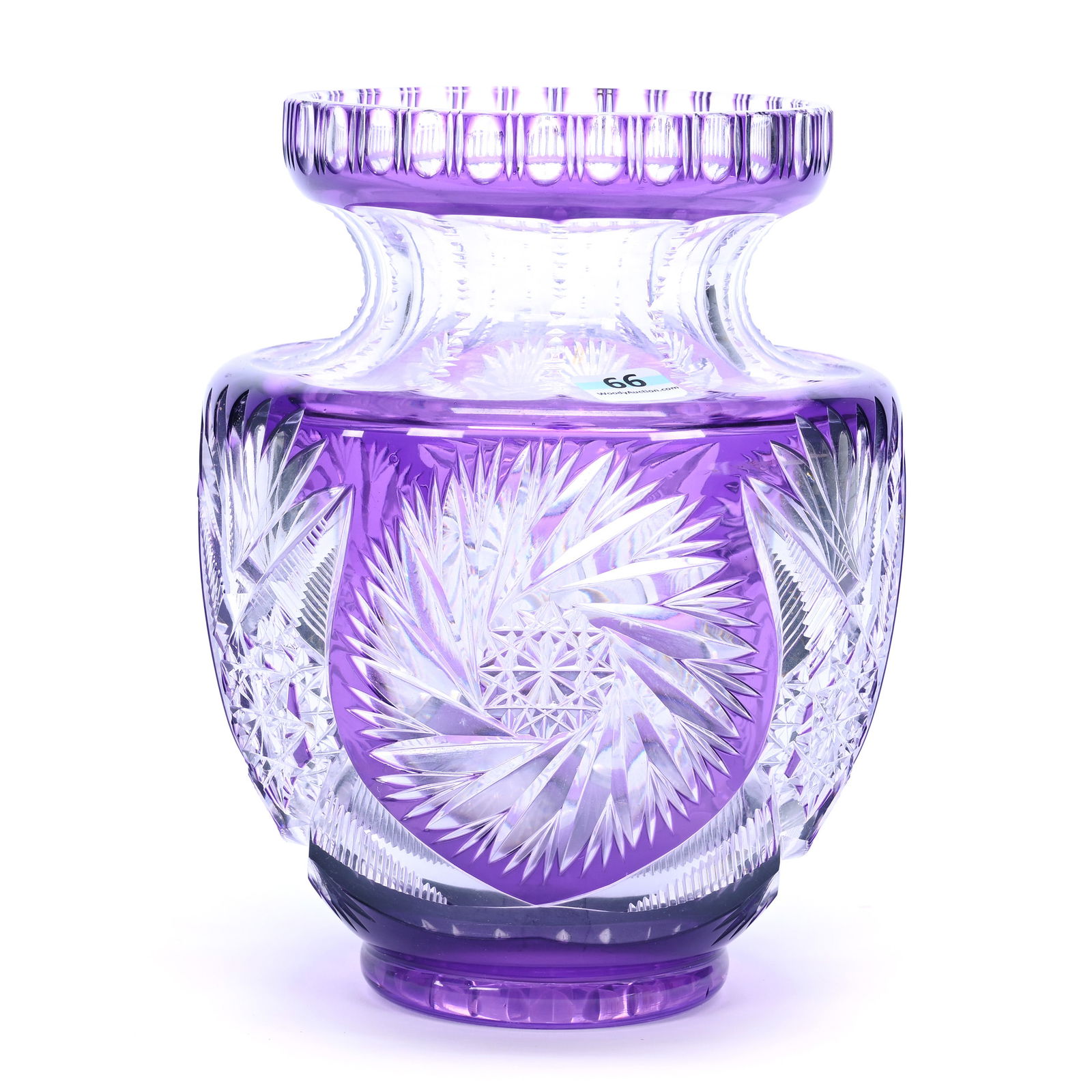 Vase, BPCG, Amethyst Cut To Clear, Attributed To Val St. Lambert (1 of 3)