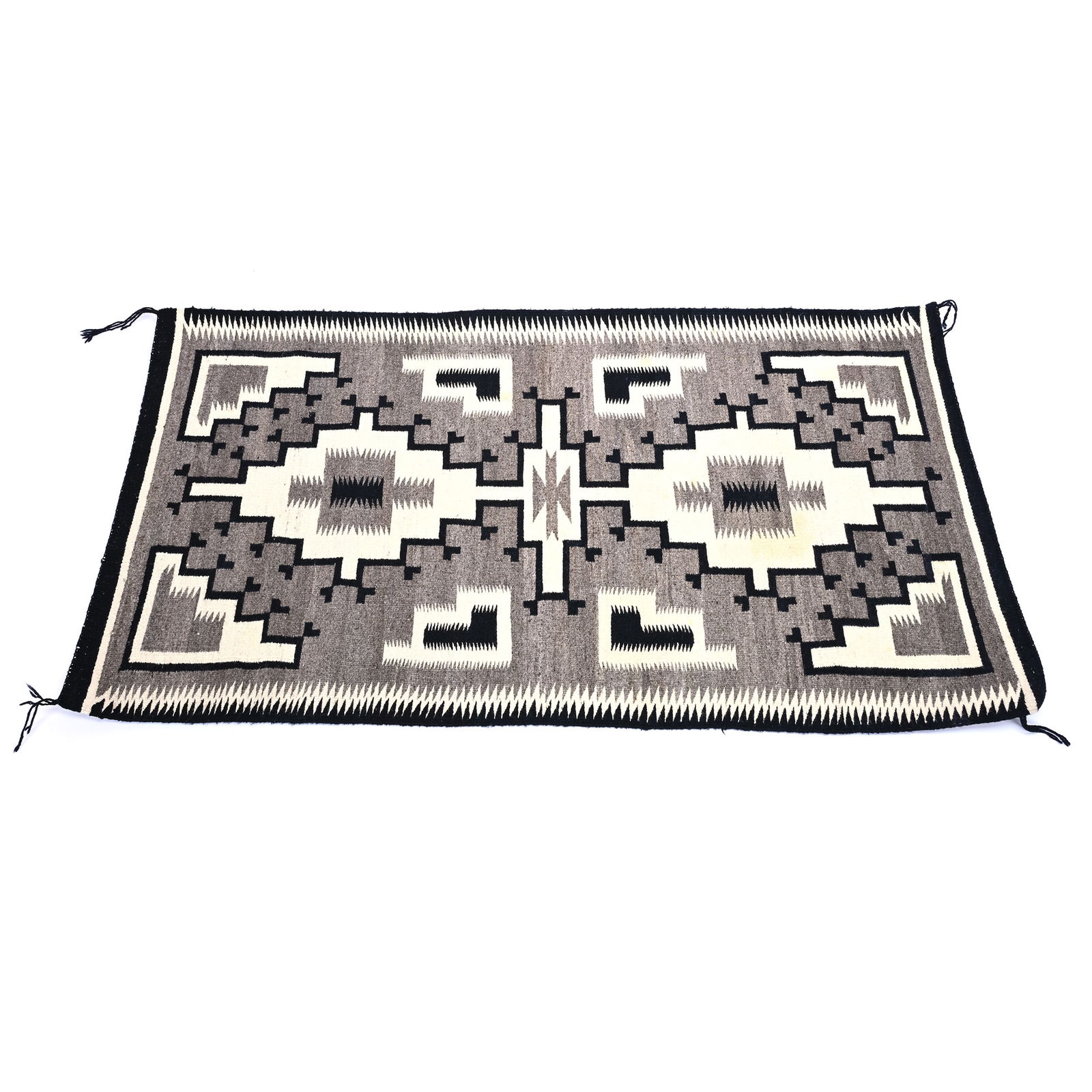 Native American Navajo Indian Rug, Two Gray Hills Pattern (1 of 4)