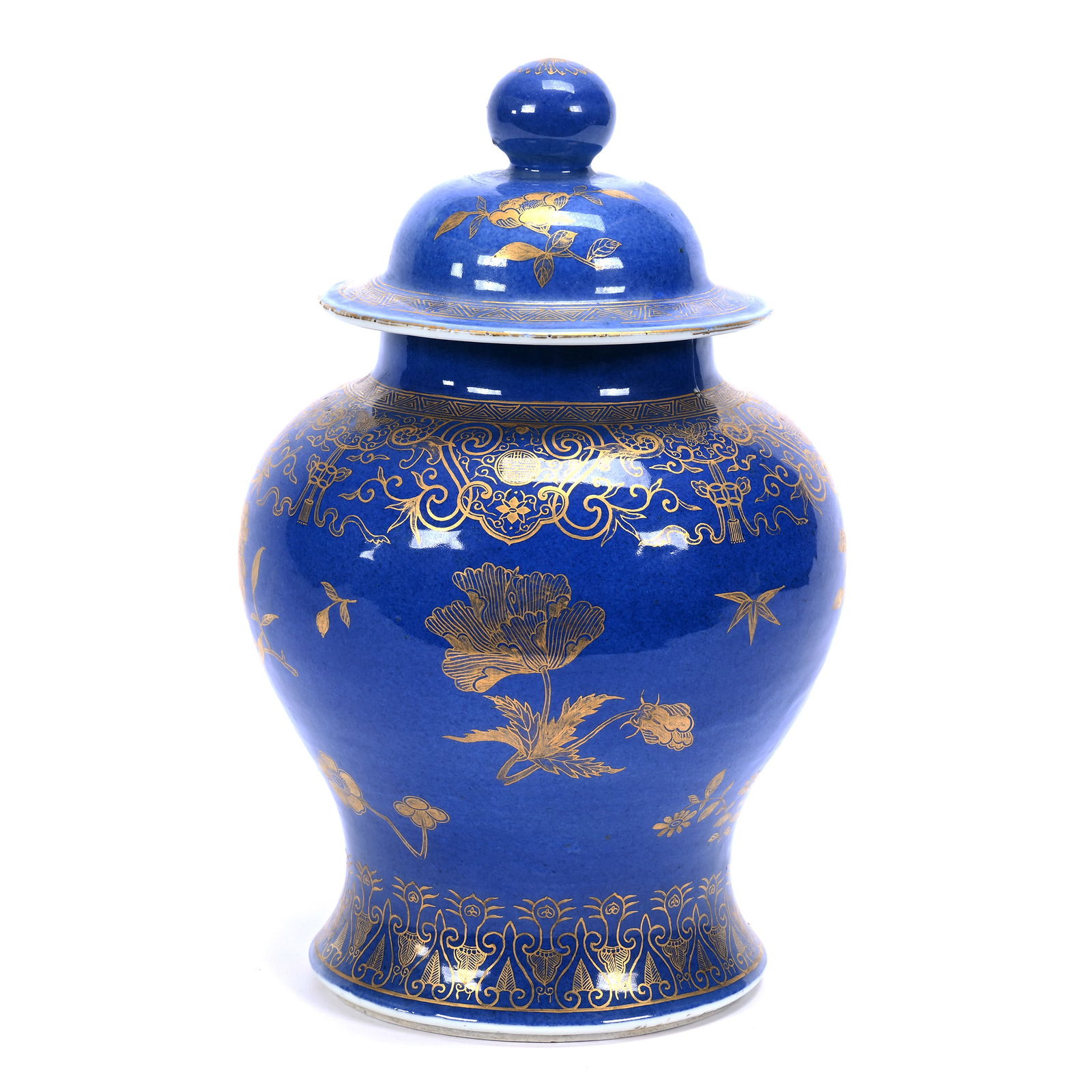 Covered Jar, Double Blue Ring Mark On Base, In Style Of Kangxi Period (1 of 3)