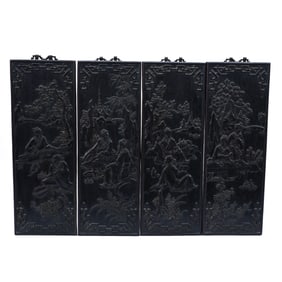 Zitan Hardwood Carving, The Good Life Of Scholars Design, Nice Detail, Nice Set