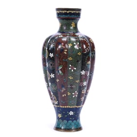 Vase, Chinese Cloisonne, Twelve Lobed