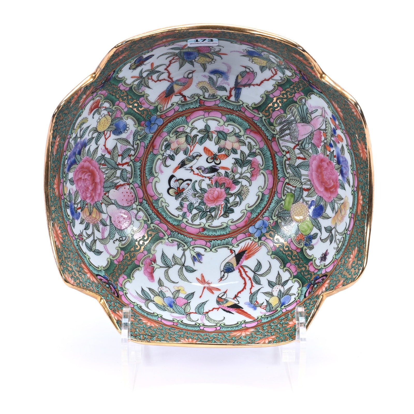 Bowl, Chinese Porcelain, Rose Medallion Design, In The Style Of Qianlong: Bowl, Chinese Porcelain, Rose Medallion Design, In The Style Of Qianlong, 4.5" x 9.5", The Estate Of Rex And Mary Campbell, MO. All Proceeds Of This Auction Go To Benefit Low Income Students At Univer