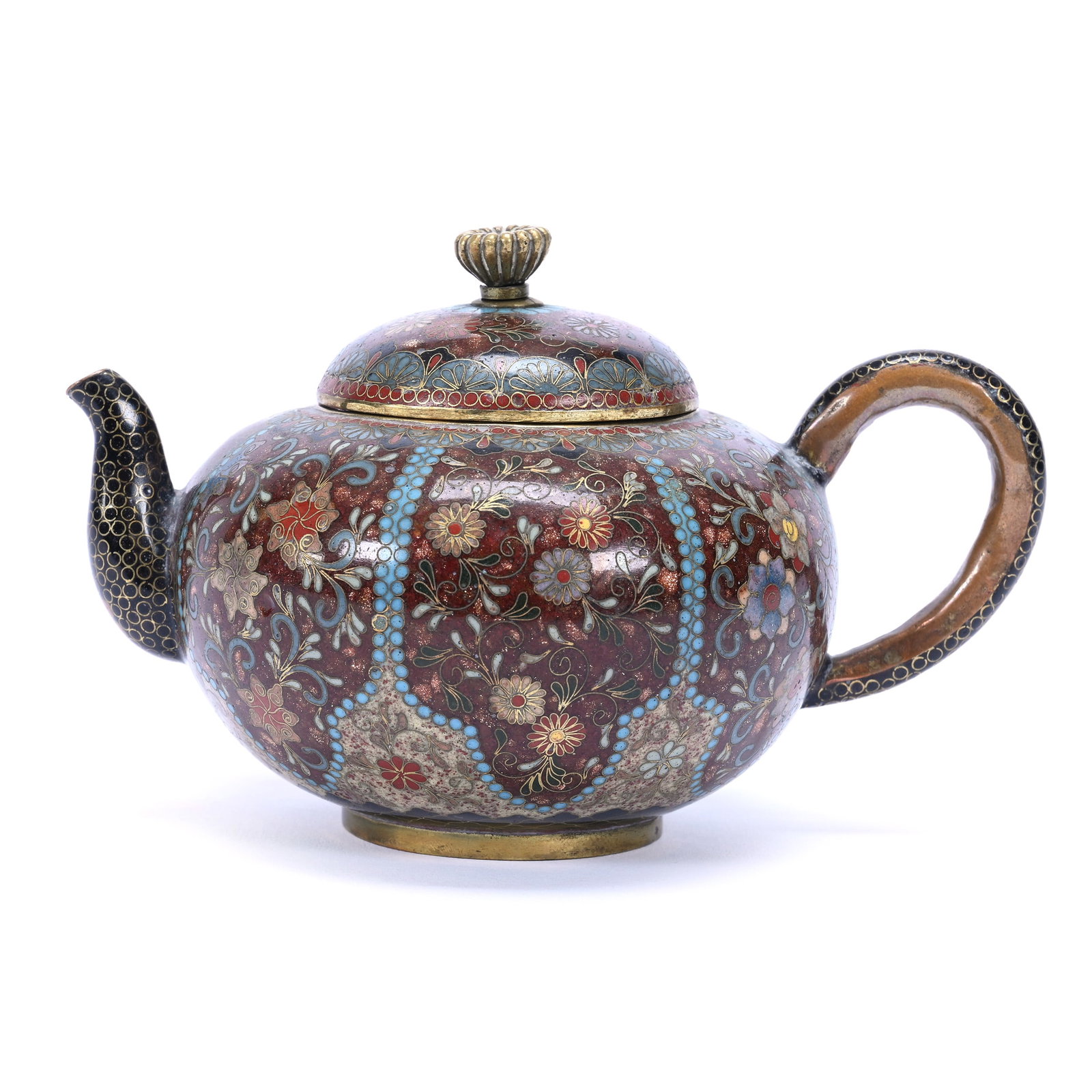 Miniature Tea Pot, Japanese Cloisonne, Very Fine Detail: Miniature Tea Pot, Japanese Cloisonne, Very Fine Detail, 3" x 5", The Estate Of Rex And Mary Campbell, MO. All Proceeds Of This Auction Go To Benefit Low Income Students At University Of Missouri (Miz