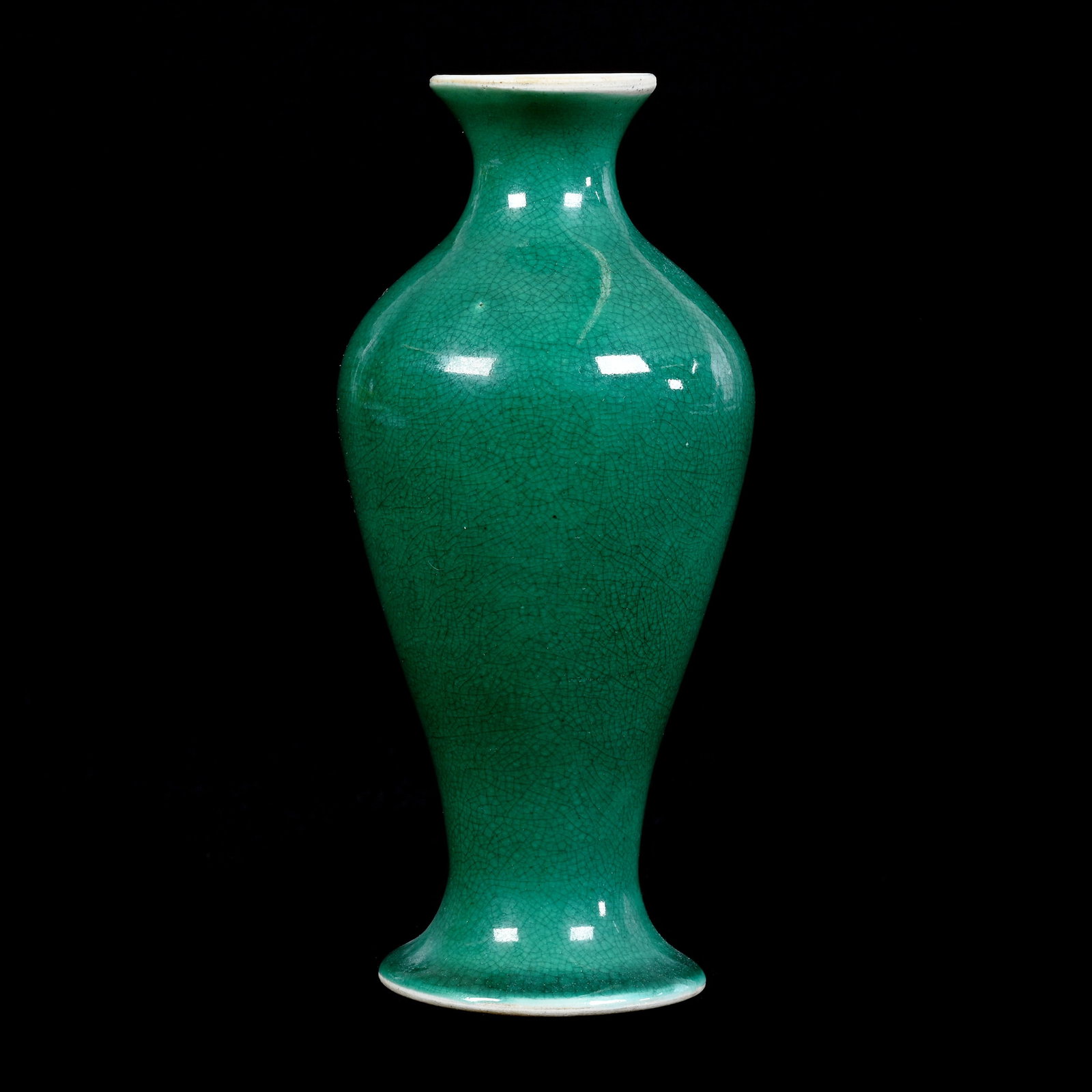 Vase, Chinese Porcelain, Solid Green Glaze, In The Style Of Yongzheng Reign: Vase, Chinese Porcelain, Solid Green Glaze, In The Style Of Yongzheng Reign, 6" x 2.75", The Estate Of Rex And Mary Campbell, MO. All Proceeds Of This Auction Go To Benefit Low Income Students At Univ