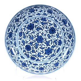 Charger/Bowl, Chinese Porcelain, Blue And White