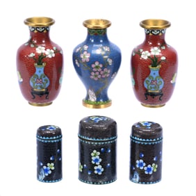 (6) Chinese Cloisonne Items Including: