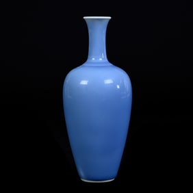 Vase, Chinese Porcelain, Solid Powder Blue Glaze