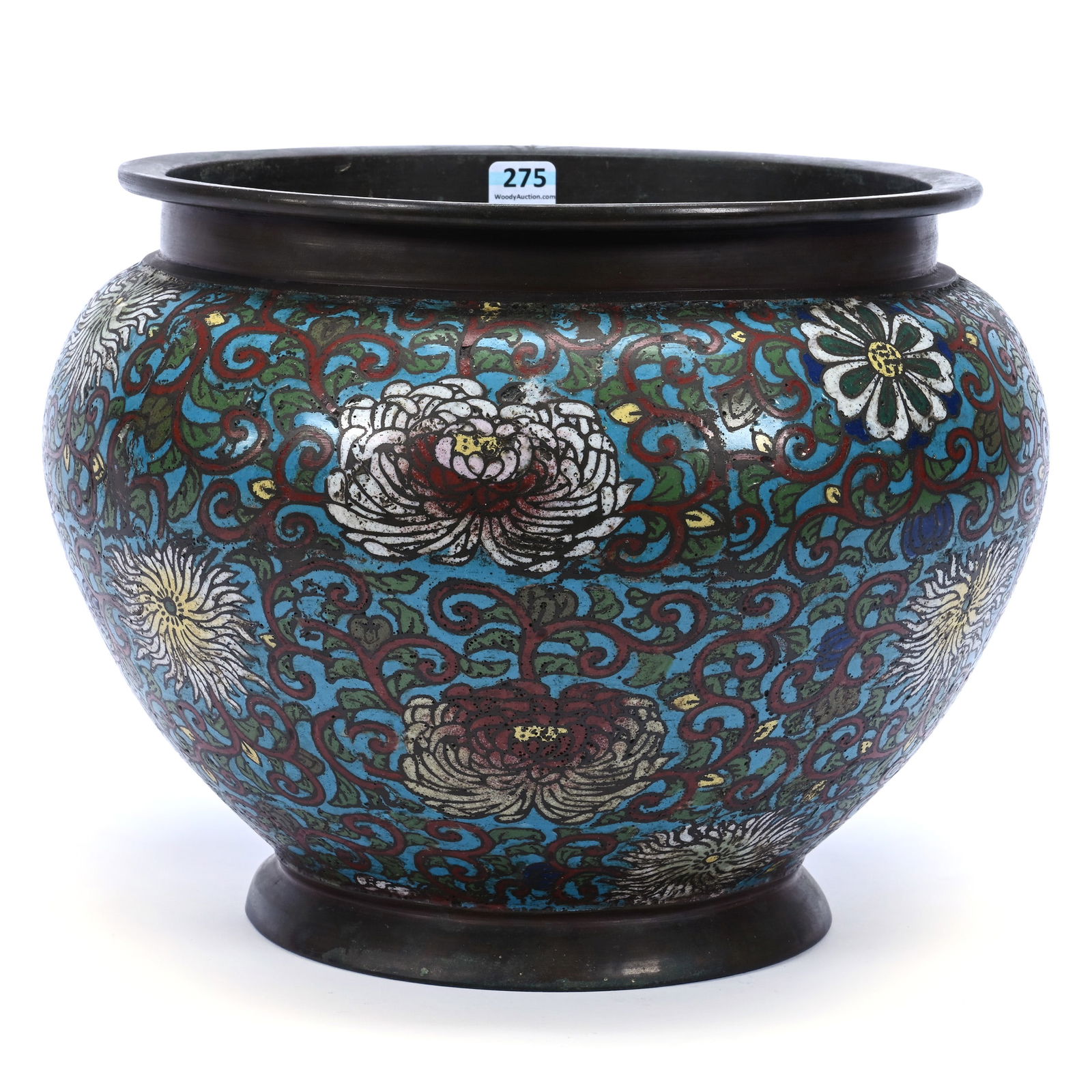 Jardiniere, Chinese Cloisonne, Classic Floral Design (1 of 5)