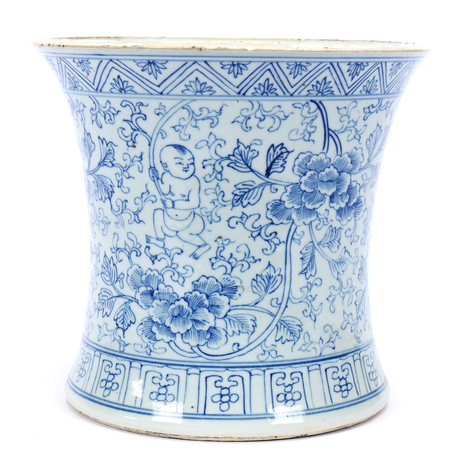 Brush Pot, Chinese Porcelain, Blue And White (1 of 3)